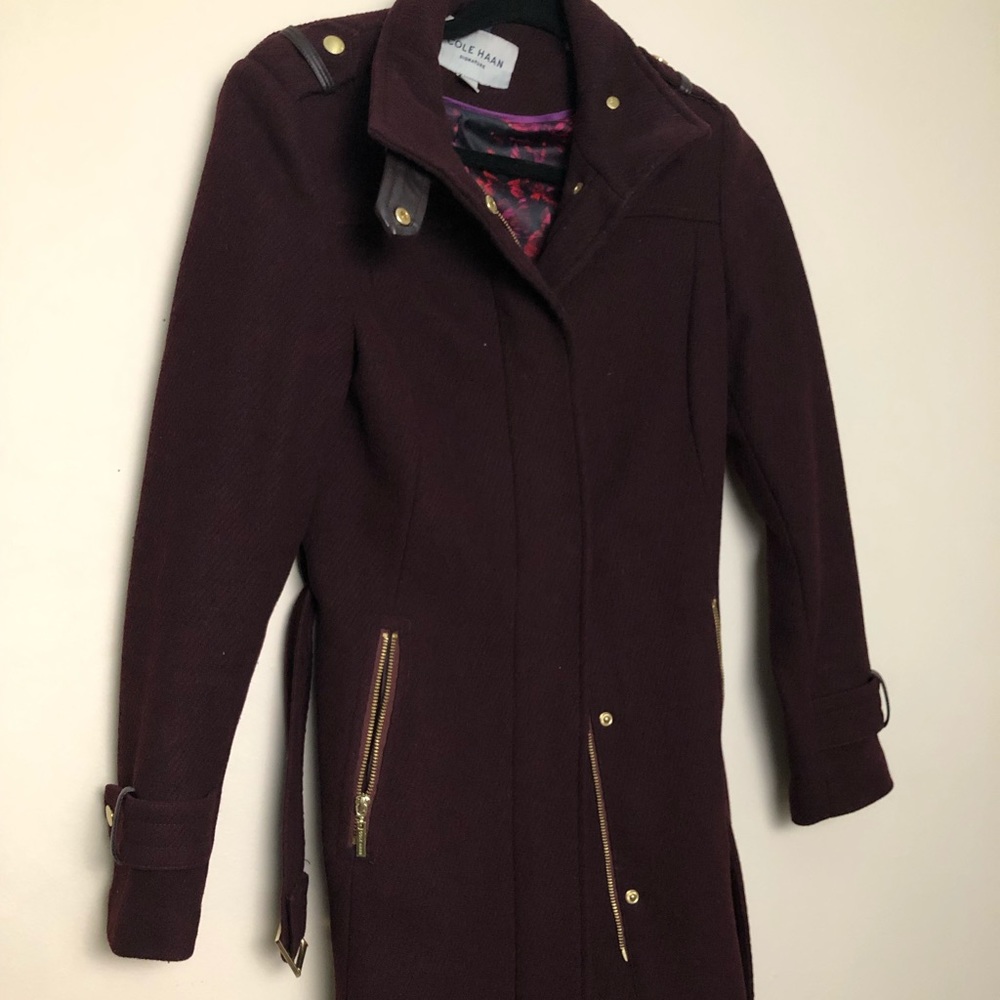 Cole Haan Burgundy Wool WinterJacket